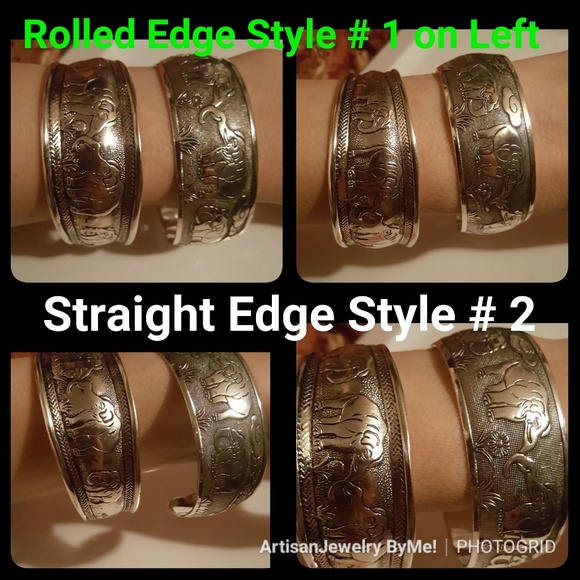 Kissing Elephants Style # 2 Cuff & Ring Set - Picture 3 of 5